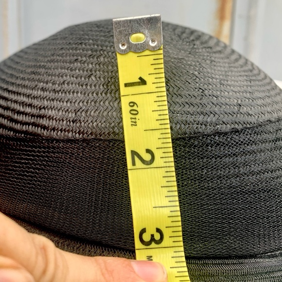 Vintage Black Tilt Hat OS 50s 60s Sonni San Francisco Dior Derby Beetlejuice - Picture 15 of 16